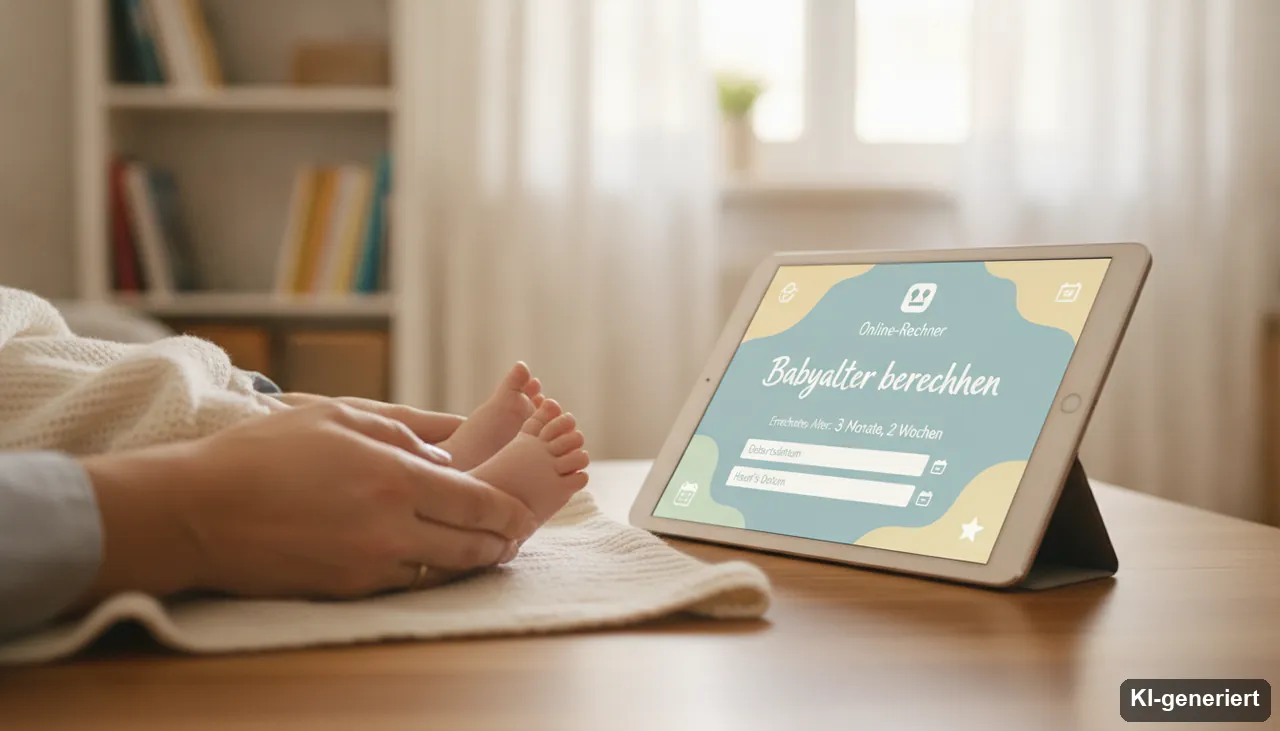 Babyalter berechnen | Online-Rechner (KI-generiertes Bild)