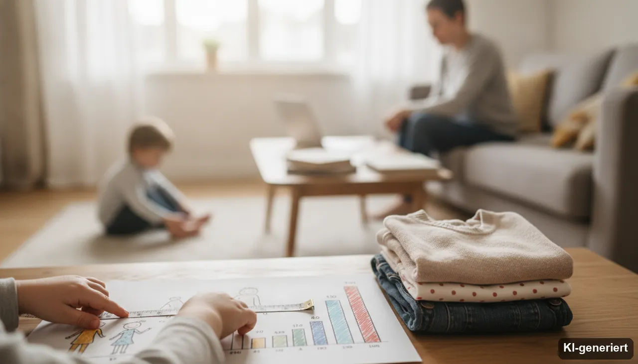 Kinderkleidergröße Rechner auf Basis der Körpergröße (KI-generiertes Bild)