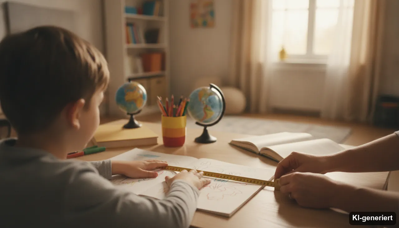 Optimale Kinderschreibtisch Höhe berechnen (KI-generiertes Bild)